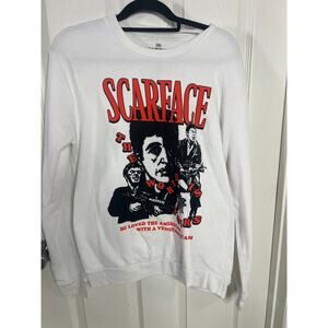 Scarface sweater size XS pre owned  white, black and orange